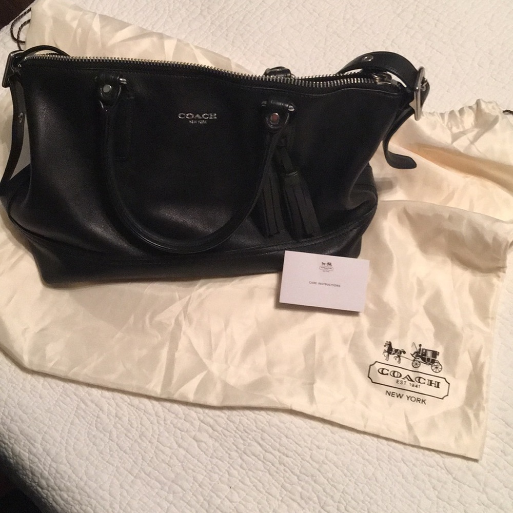 Coach purse, black leather